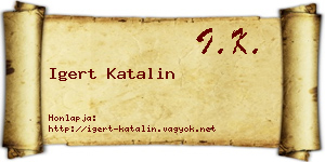 Igert Katalin névjegykártya