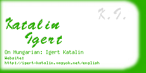 katalin igert business card